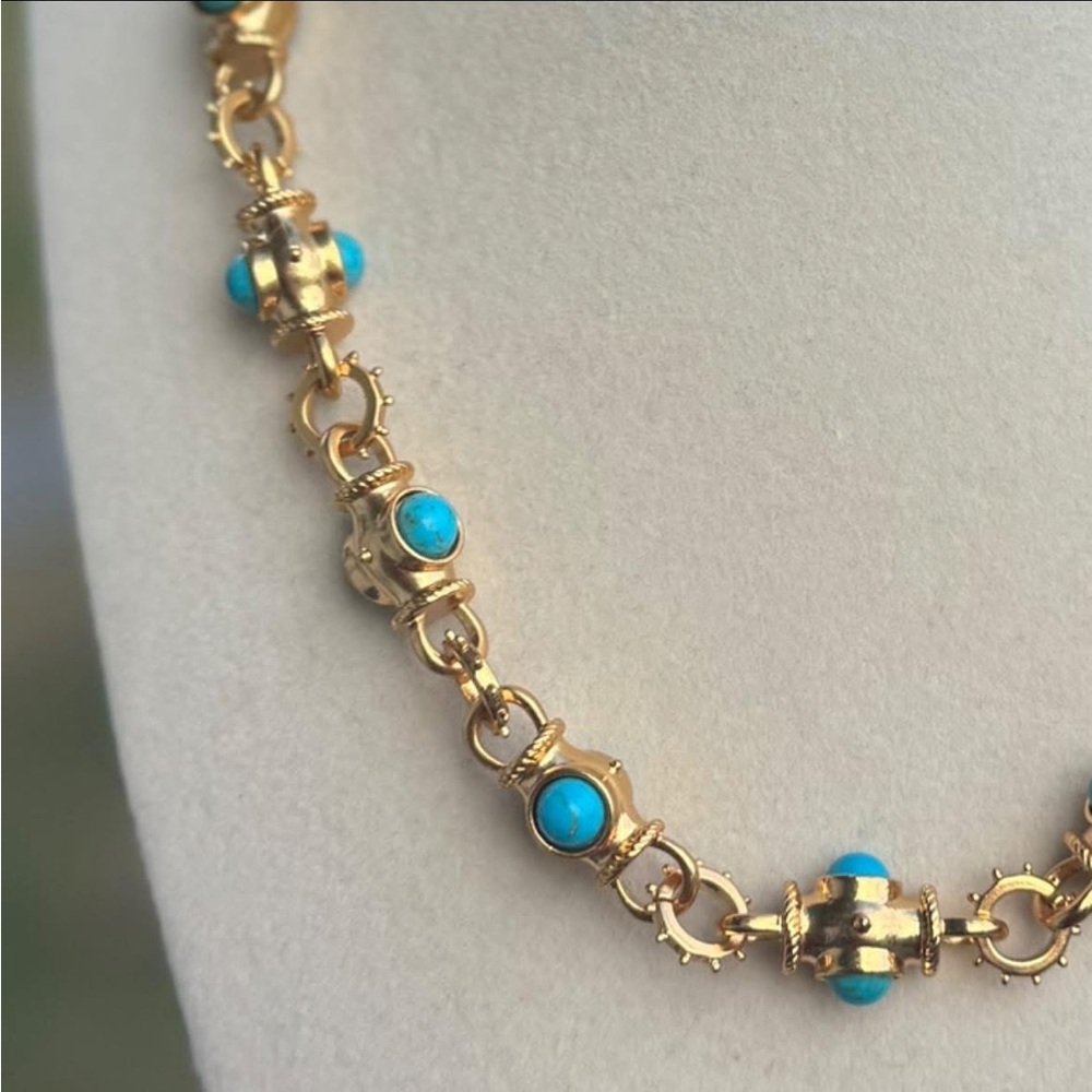 ~30pcs 8mm Natural Turquoise Necklace, 45cm